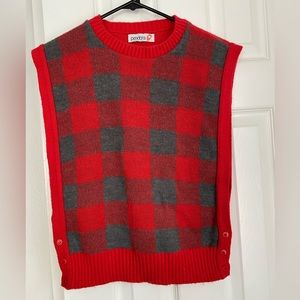 Knit checkered sweater vest